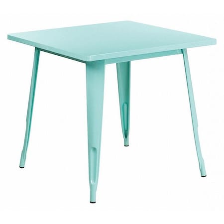 Flash Furniture Mint Green Metal Table, 31.5SQ ET-CT002-1-MINT-GG