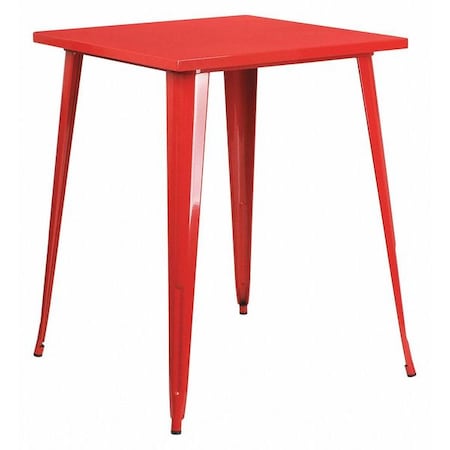 Flash Furniture Square 33.25" L, 33.25" W, 40.75" H, Metal Top, Red CH-51040-40-RED-GG