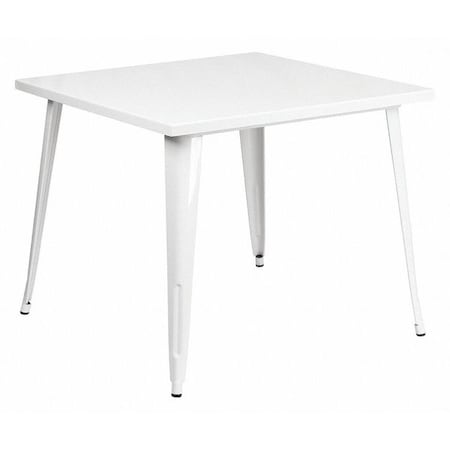 Flash Furniture Square 35.5" W, 35.5" L, 29.75" H, Metal Top, White CH-51050-29-WH-GG