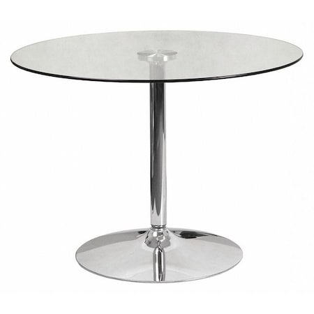 Flash Furniture Round 39.25" W, 39.25" L, 29" H, Glass, Clear CH-8-GG