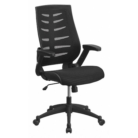 Flash Furniture Contemporary Chair Adjustable Arms, 17-1/2" to 21-1/2" Height, Mesh, Black BL-ZP-809-BK-GG