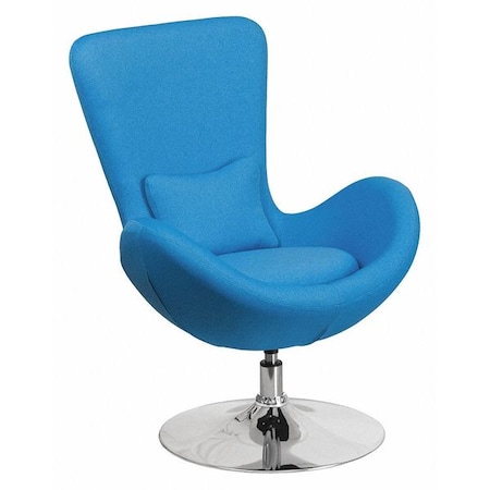 Flash Furniture Egg Side Reception Chair, Aqua Fabric Seat, 30 W 30" L 38 H, Integrated Curved CH-162430-AQ-FAB-GG