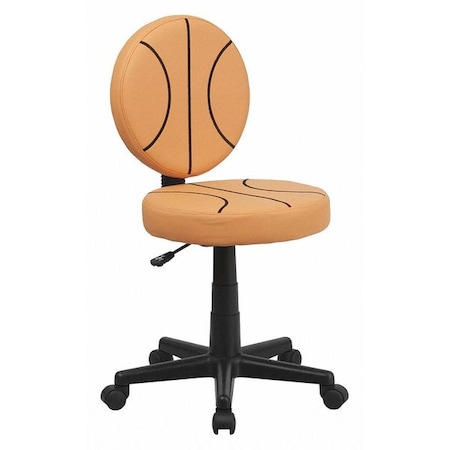 Flash Furniture Vinyl Task Chair, 17" to 21-1/2", Black and Orange BT-6178-BASKET-GG