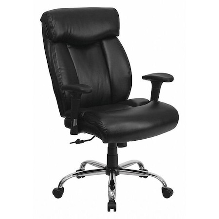 Flash Furniture Hercules Office Chair, Black Back, 29 in W 29" L 45-1/2" H, Adjustable Padded, Leather Seat GO-1235-BK-LEA-A-GG