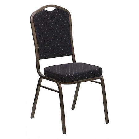 Flash Furniture Hercules Banquet Chair, Black Back, 17-1/4 in W 20-1/4" L 38" H, Fixed, Fabric Seat FD-C01-GOLDVEIN-S0806-GG