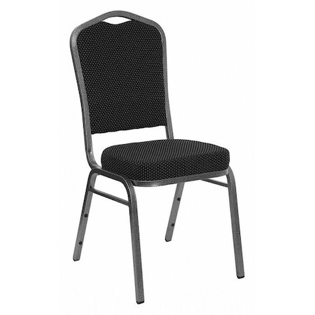 Flash Furniture Hercules Banquet Chair, Black Back, 17-1/4 in W 20-1/4" L 38" H, Fixed, Fabric Seat FD-C01-SILVERVEIN-S076-GG