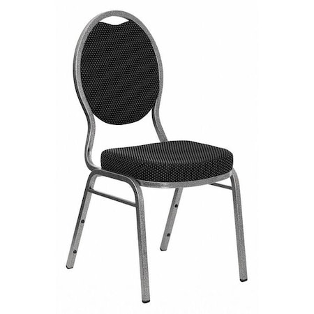 Flash Furniture Hercules Banquet Chair, Black Back, 17-1/2 in W 21" L 37-3/4" H, Fixed, Fabric Seat FD-C04-SILVERVEIN-S076-GG