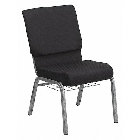 Flash Furniture Hercules Church Chair, Black Back, 19-1/4 in W 25" L 33-1/4" H, Fabric Seat FD-CH02185-SV-JP02-BAS-GG