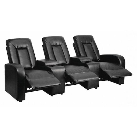 Flash Furniture Recliner, 38" to 68" x 43-1/2", Upholstery Color: Black, Series: Eclipse BT-70259-3-BK-GG