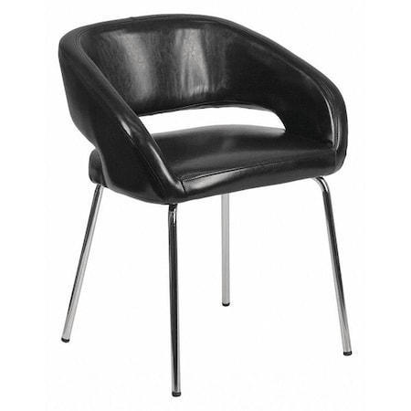 Flash Furniture Fusion Side Reception Chair, Black Back, 23-1/2 in W 21-3/4" L 28-3/4" H, Leather Seat CH-162731-BK-GG