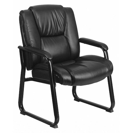 Flash Furniture Contemporary Reception Chair, Black Seat, Black Back, 29 in W 31" L 41-3/4" H, Padded, Leather Seat GO-2138-GG