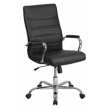 Flash Furniture High Back Black LeatherSoft Executive Swivel Office Chair with Chrome Frame and Arms GO-2286H-BK-GG