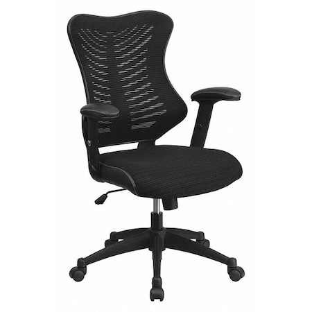 Flash Furniture High Back Designer Black Mesh Swivel Ergonomic Office Chair with Adjustable Arms BL-ZP-806-BK-GG
