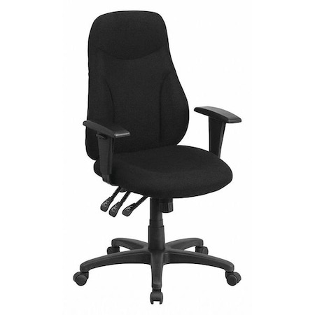 Flash Furniture Fabric Task Chair, 16-3/4" to 20-1/2", Adjustable Arms, Black BT-90297H-A-GG