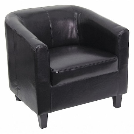 Flash Furniture Transitional Lounge Chair, Black Back, 29-3/4 in W 29" L 28" H, Sloping, Leather Seat BT-873-BK-GG
