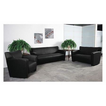 Flash Furniture Living Room Set, 30" x 31-1/4", Upholstery Color: Black 222-SET-BK-GG