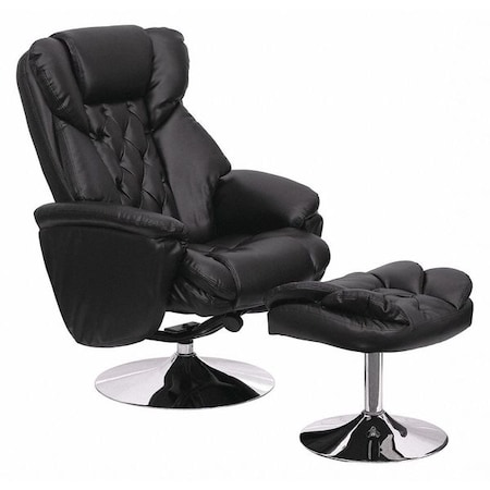 Flash Furniture Black LeatherSoft Recliner & Ottoman - Chrome Base BT-7807-TRAD-GG