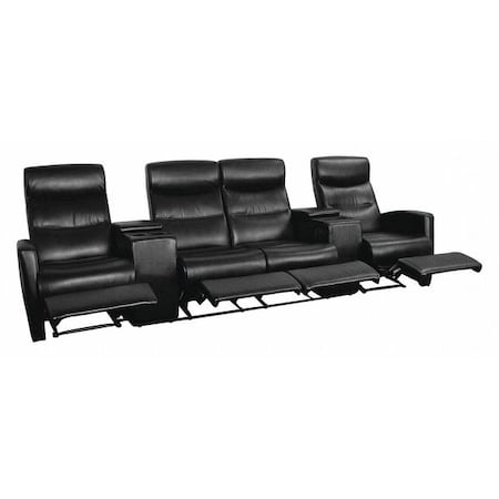 Flash Furniture Recliner, 36" to 68-1/2" x 40-1/4", Upholstery Color: Black BT-70273-4-BK-GG