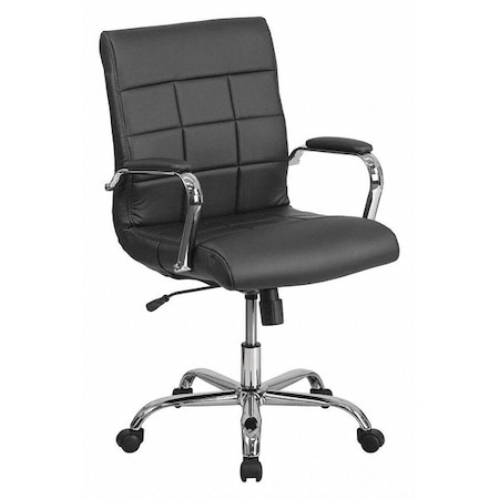Flash Furniture Contemporary Chair Fixed Arms, 18-1/2" to 22-1/4" Height, Black GO-2240-BK-GG
