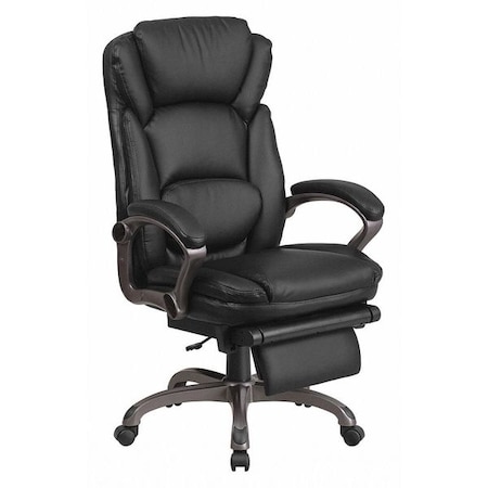 Flash Furniture Contemporary Chair Black Reclining Exec Chair, Fixed Arms, 20" to 24" Height, Leather, Black BT-90279H-GG