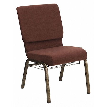 Flash Furniture Hercules Church Chair, Brown Back, 19-1/4 in W 25" L 33-1/4" H, Fabric Seat FD-CH02185-GV-10355-BAS-GG