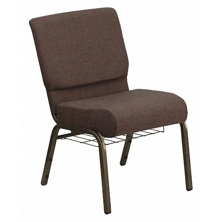 Flash Furniture Hercules Church Chair, Brown Back, 21-1/4 in W 25" L 33" H, Fabric Seat FD-CH0221-4-GV-S0819-BAS-GG