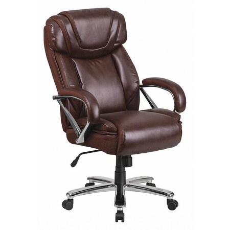 Flash Furniture Hercules Office Chair, Brown Back, 27-1/2 in W 32" L 47" H, Padded GO-2092M-1-BN-GG