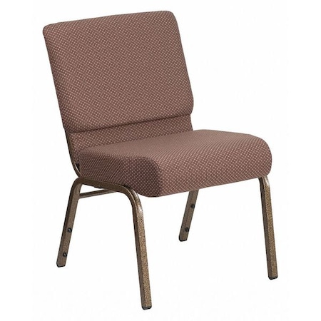 Flash Furniture Hercules Church Chair, Brown Back, 21-1/4 in W 25" L 33" H, Fabric Seat FD-CH0221-4-GV-BNDOT-GG