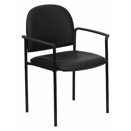 Flash Furniture Black Vinyl Stack Chair BT-516-1-VINYL-GG