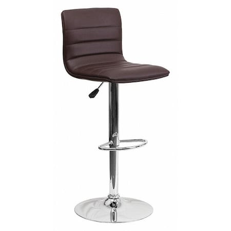 Flash Furniture Brown Vinyl Barstool, Adj Height CH-92023-1-BRN-GG