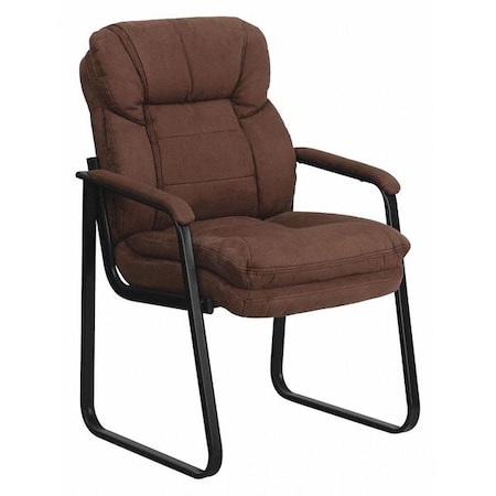 Flash Furniture Contemporary Executive Side Reception Chair, Brown Back, 24 in W 26" L 36" H, Curved Padded GO-1156-BN-GG