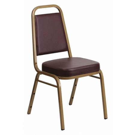 Flash Furniture Hercules Banquet Chair, Brown Back, 17-1/2 in W 20-1/4" L 36" H, Vinyl Seat FD-BHF-1-ALLGOLD-BN-GG