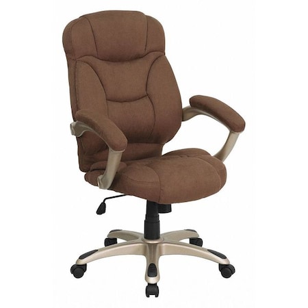 Flash Furniture Contemporary Chair Fixed Arms, 18-1/4" to 22" Height, Fabric, Brown Microfiber GO-725-BN-GG