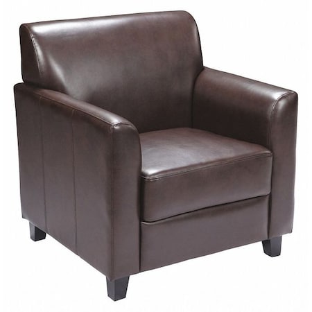FLASH FURNITURE Chair, 29"L31-1/2"H, Flared, LeatherSeat, ContemporarySeries BT-827-1-BN-GG