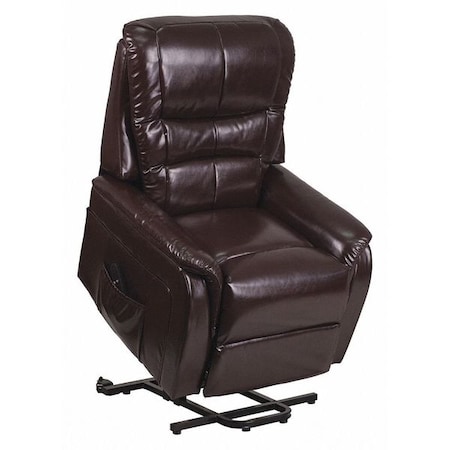 Flash Furniture Recliner, 32" to 67" x 44" to 57", Upholstery Color: Brown CH-US-153062L-BRN-LEA-GG