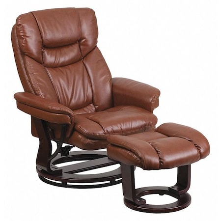 Flash Furniture Brown Aged LeatherSoft Recliner & Curved Ottoman BT-7821-VIN-GG