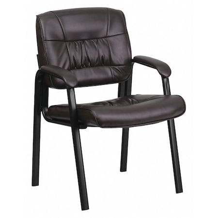 Flash Furniture Contemporary Side Reception Chair, Brown Back, 23-1/4 in W 26" L 36" H, Padded, Leather Seat BT-1404-BN-GG