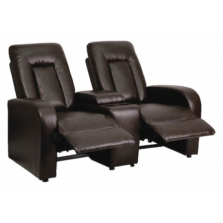 Flash Furniture Recliner, 38" to 68" x 43-1/2", Upholstery Color: Brown, Frame Material: Metal BT-70259-2-P-BRN-GG