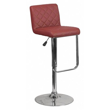 Flash Furniture Burgundy Vinyl Barstool, Adj Height DS-8101-BG-GG