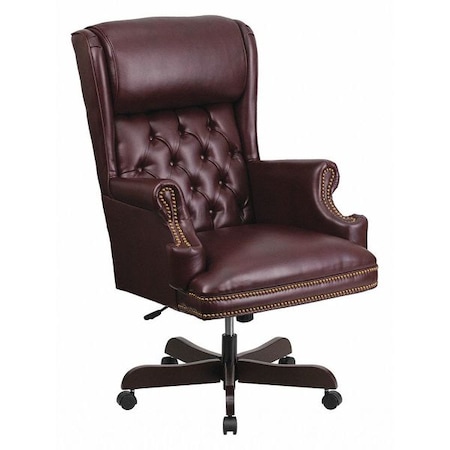 Flash Furniture Executive Chair Fixed Arms, 18-1/2" to 21" Height, Leather, Burgundy CI-J600-BY-GG