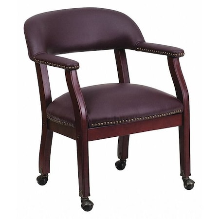 Flash Furniture Traditional Luxurious Conference Chair, 24 in W 27" L 31-1/2" H, Upholstered Straight, Leather Seat B-Z100-LF19-LEA-GG