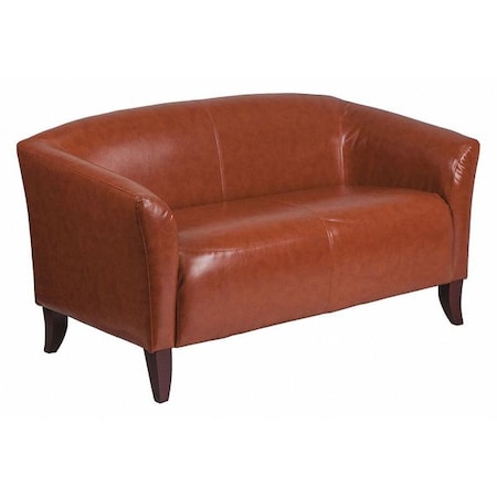 Flash Furniture Cognac Leather Loveseat, 29" x 29" 111-2-CG-GG