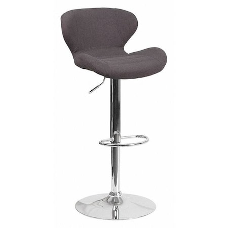 Flash Furniture Charcoal Fabric Barstool, Adj Height CH-321-BKFAB-GG