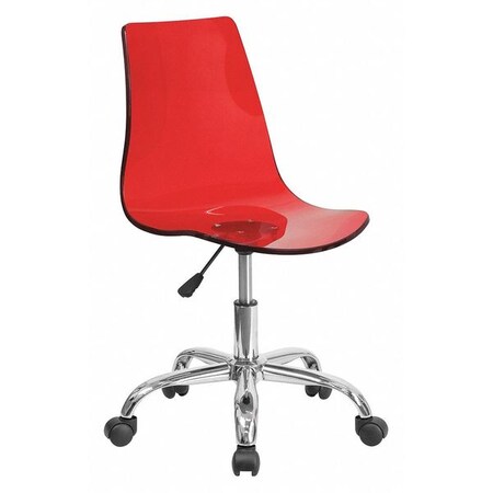 Flash Furniture Clear Red Task Chair CH-98018-RED-GG