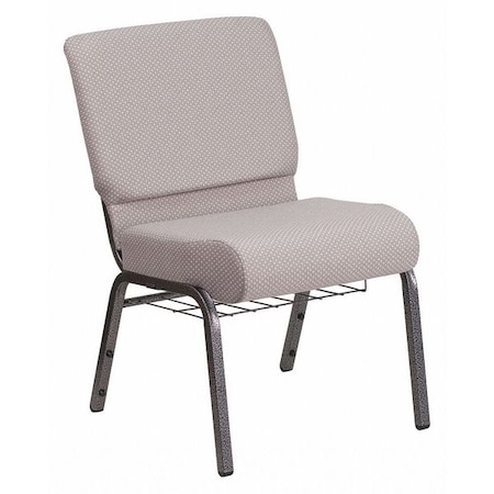 Flash Furniture Hercules Church Chair, Gray Back, 21-1/4 in W 25" L 33" H, Fabric Seat FD-CH0221-4-SV-GYDOT-BAS-GG