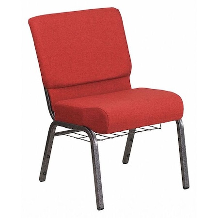 Flash Furniture Hercules Church Chair, 21-1/4 in W 25" L 33" H, Fabric Seat FD-CH0221-4-SV-RED-BAS-GG