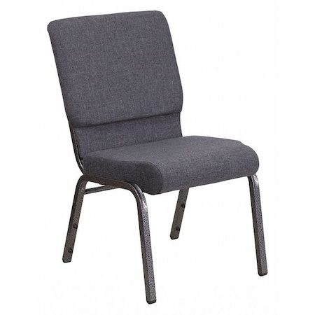 Flash Furniture Hercules Church Chair, Gray Back, 19-1/4 in W 25" L 33-1/4" H, Fabric Seat FD-CH02185-SV-DKGY-GG