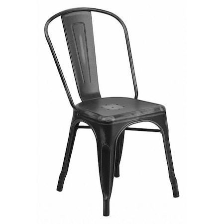 Flash Furniture Contemporary Stackable Chair, Black Back, 17-3/4 in W 20" L 33-1/2" H ET-3534-BK-GG