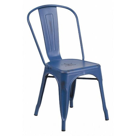Flash Furniture Contemporary Stackable Chair, Blue Back, 17-3/4 in W 20" L 33-1/2" H ET-3534-AB-GG
