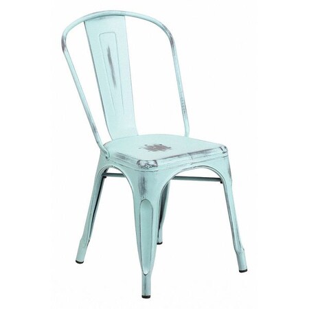 Flash Furniture Contemporary Stackable Chair, Blue Back, 17-3/4 in W 20" L 33-1/2" H ET-3534-DB-GG